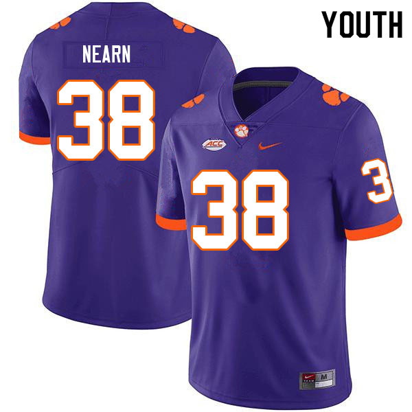 Youth #38 Peter Nearn Clemson Tigers College Football Jerseys Sale-Purple